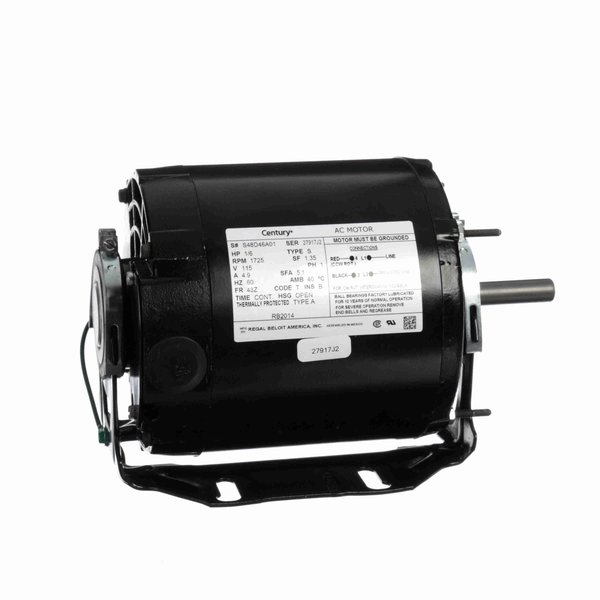 Century Motors 1/6HP 115V 1725RPM 48Z Motor RB2014